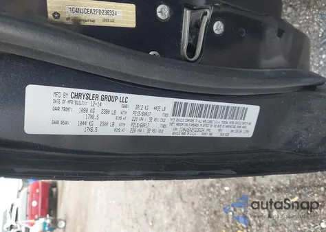 2015 Jeep Compass High Altitude Edition from USA, damaged, VIN 1C4NJCEA2FD236334